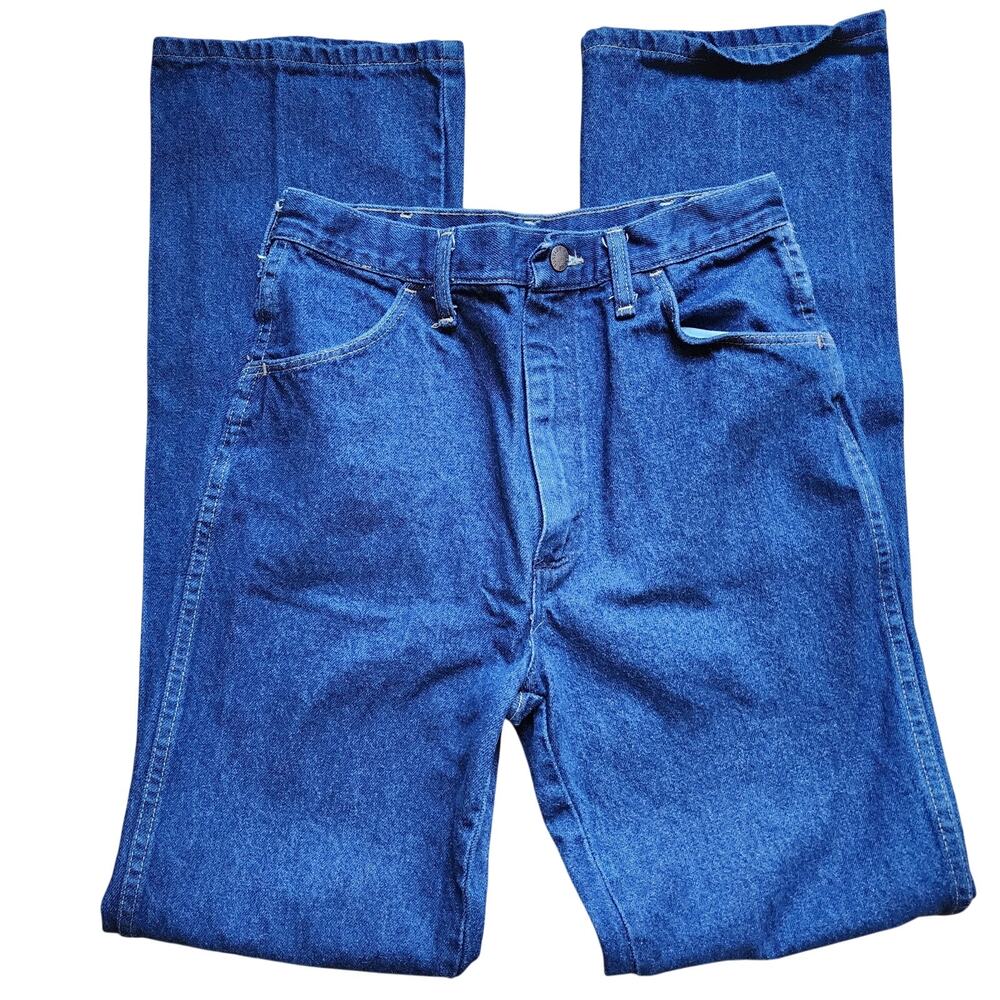 Vintage Rustler Jeans Mens Size 32x34 (29x33) Dark Wash Boot Cut 100% Cotton
